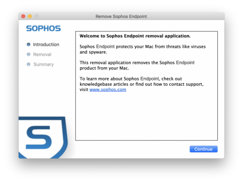 sophos uninstall