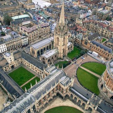 birdseye view of Oxford city centre